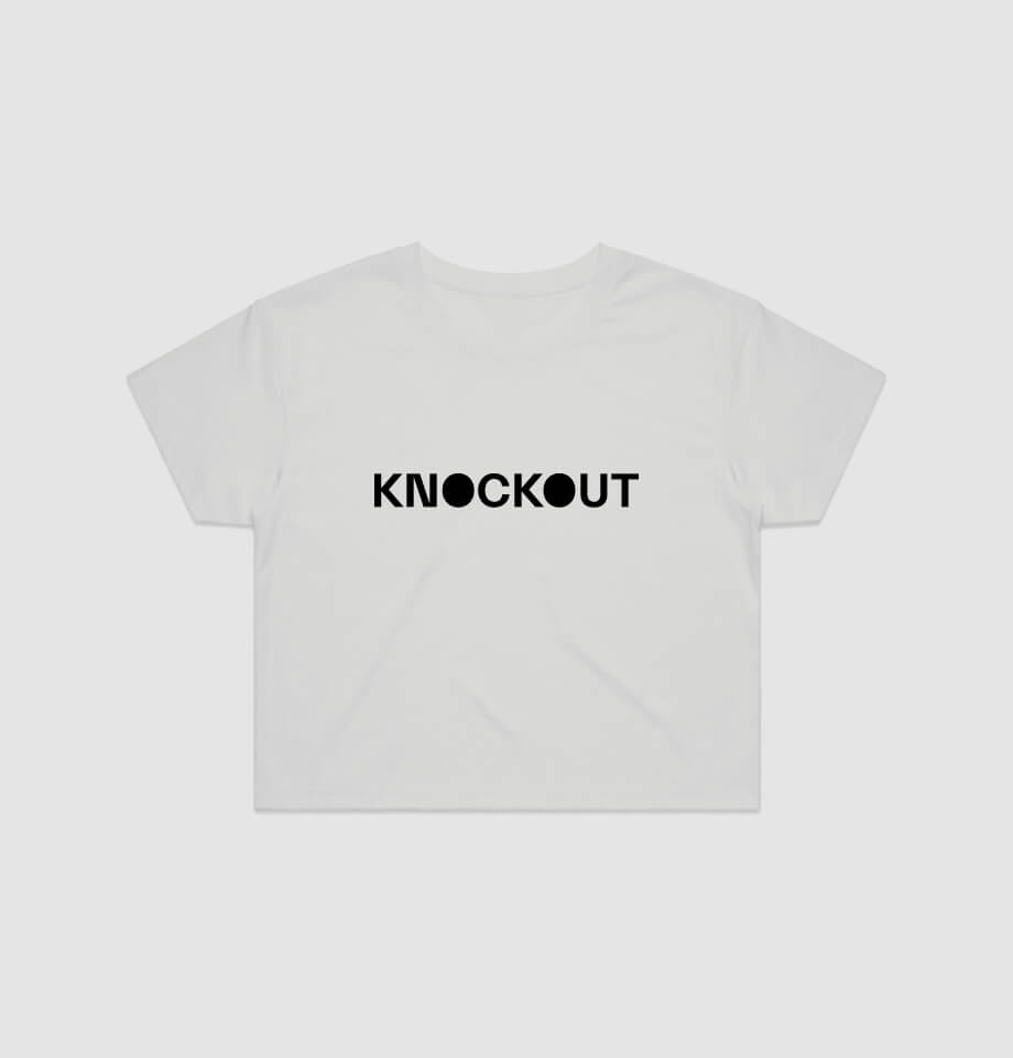 Knockout Womens Crop T-shirt White