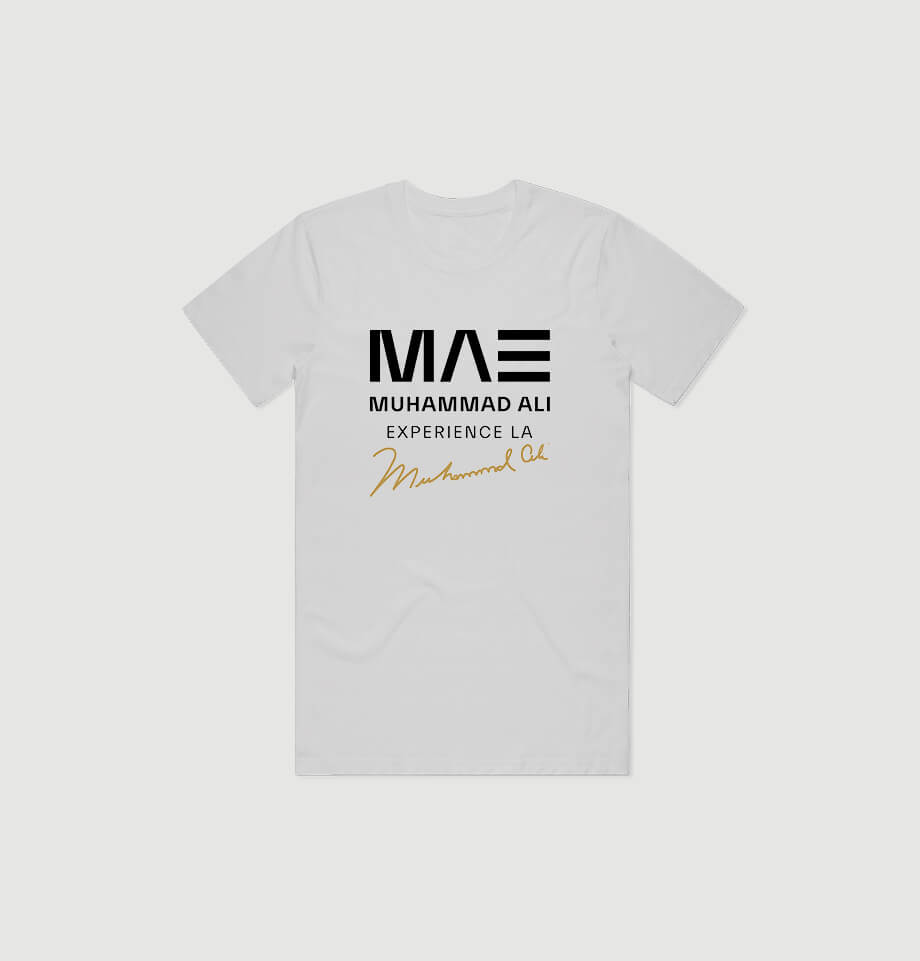 MAE LA Logo Muhammad Ali Signature Mens T-shirt White