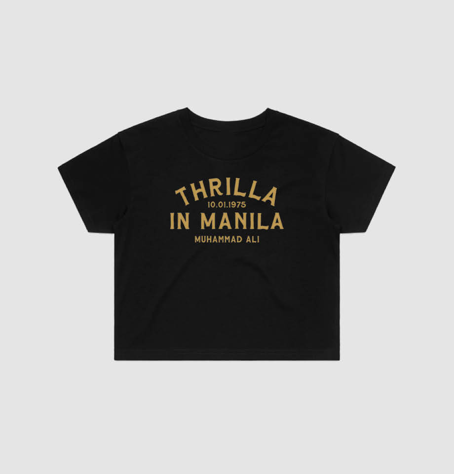 Thrilla in Manila Womens Crop T-shirt Black